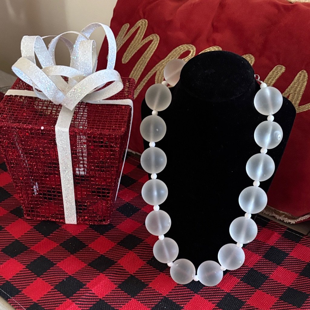 Sassy Jones Frosted White Necklace 50$